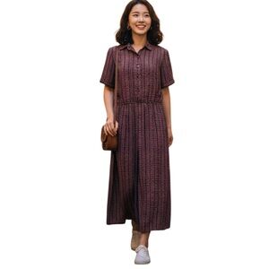 Vintage VIVA FLEUR Print sheer‎ Midi dress